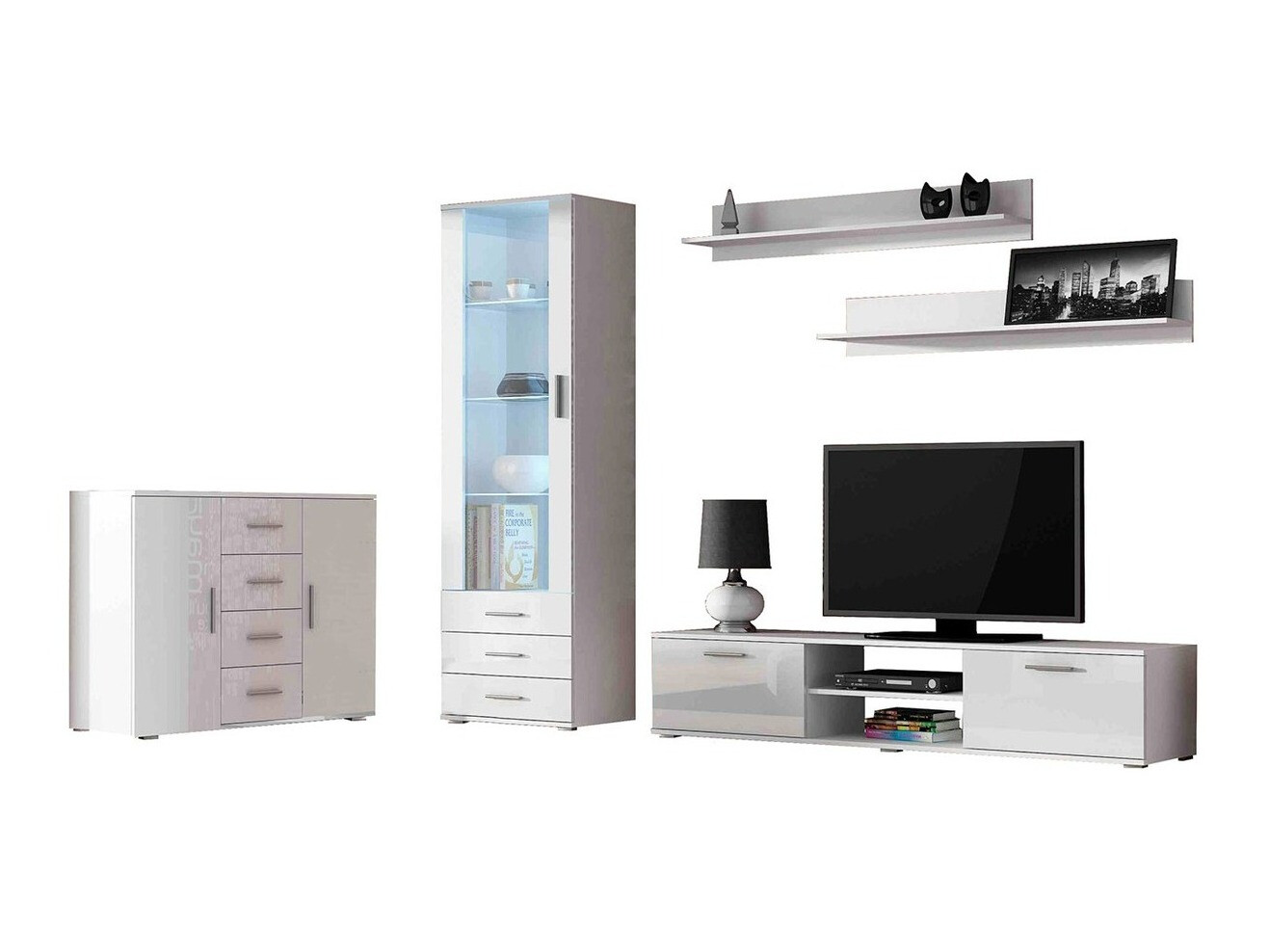 Elutoa komplekt Tornola 108 (Valge + Läikiv valge)