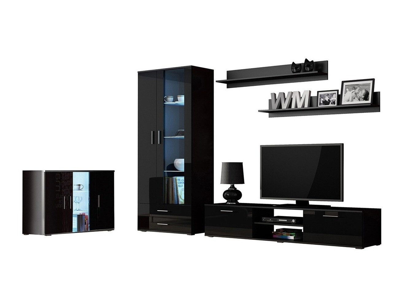 Elutoa komplekt Tornola 116 (Must + Läikiv must)