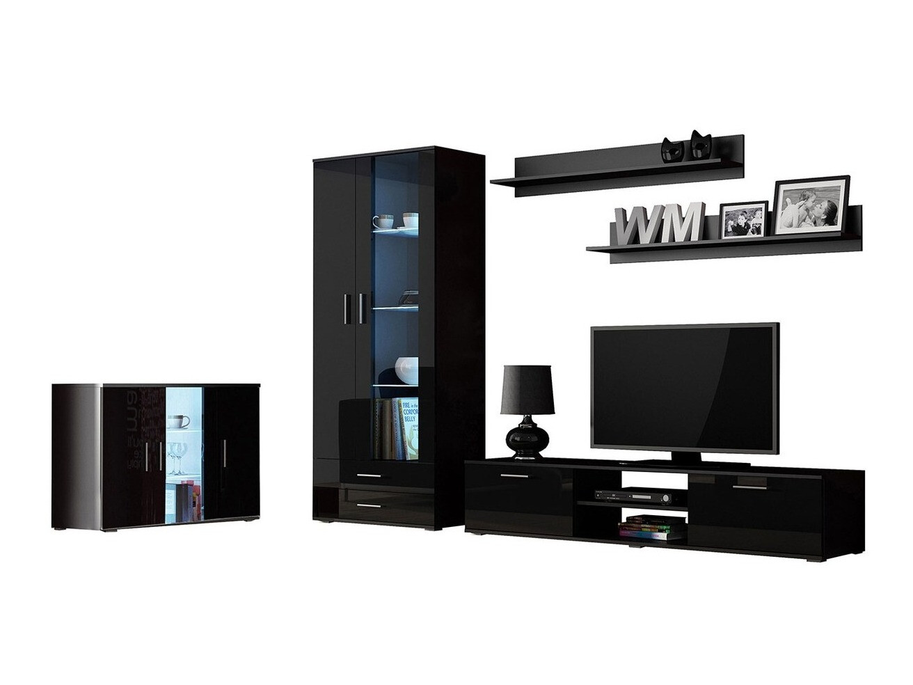 Elutoa komplekt Tornola 116 (Must + Läikiv must)