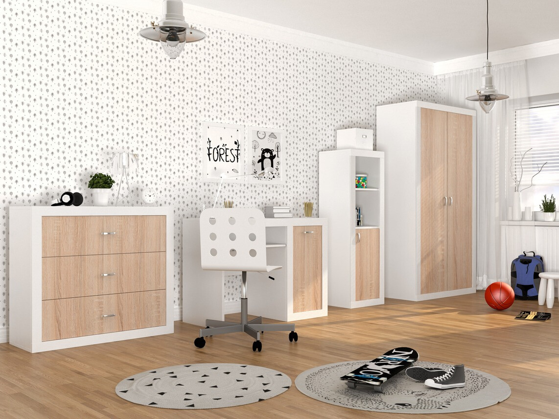 Riiul Tentive 105 (Valge + Sonoma tamm)