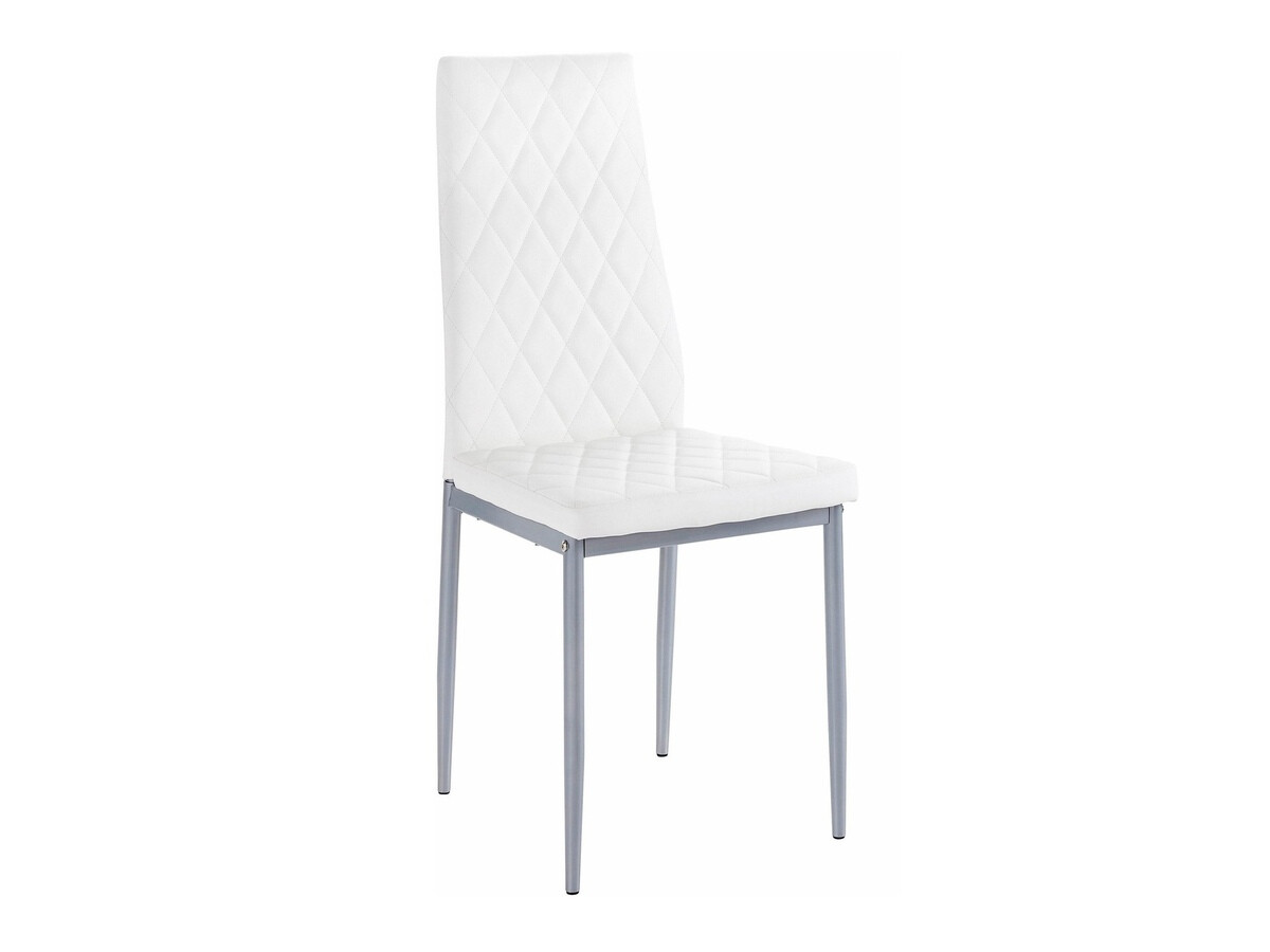 Söögitoakomplekt Denton 599 (Valge + Hõbedane)