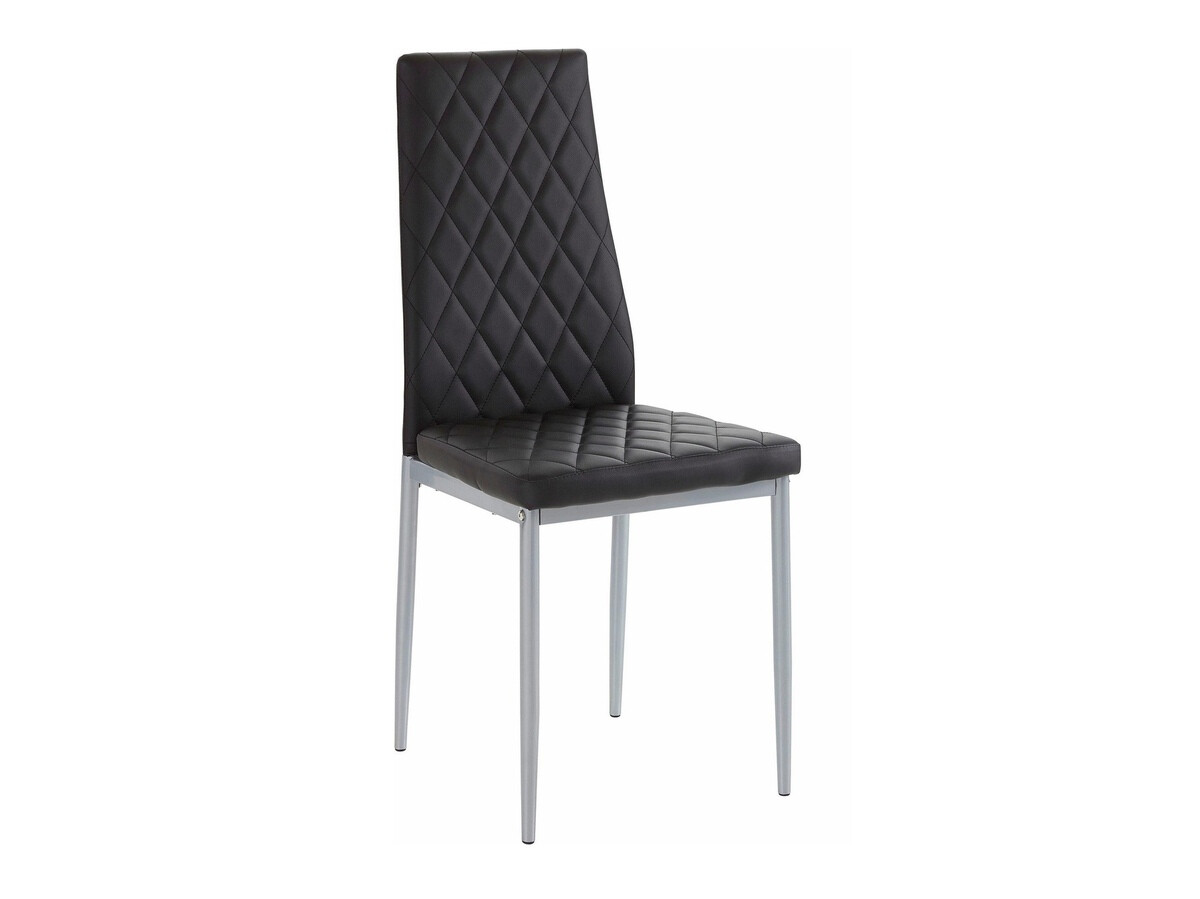 Söögitoakomplekt Denton 602 (Must + Hõbedane)