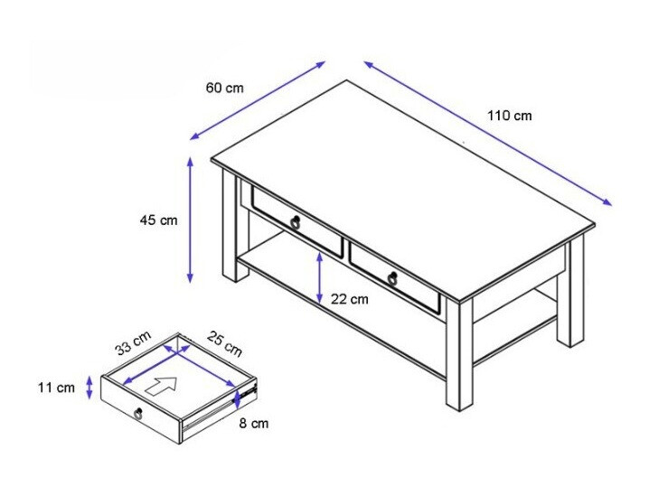 Diivanilaud Denton 120 (Tumepruun)