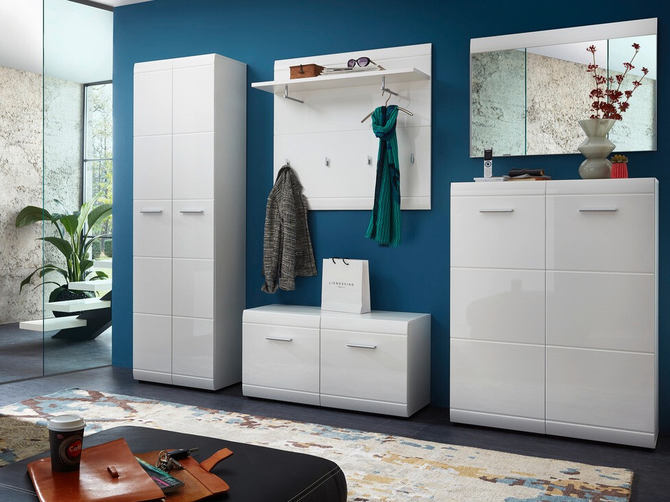 Riidekapp Livromu 107 (Läikiv valge + Valge)