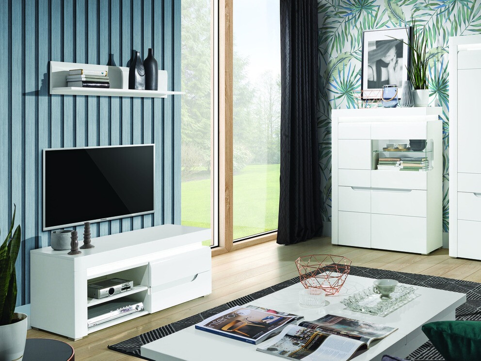 TV-alus Revelmi 100 (Läikiv valge + Valge)