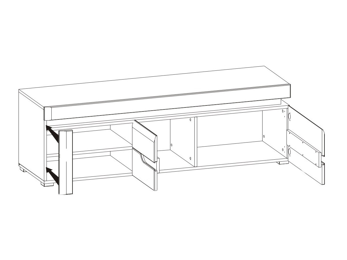 TV-alus Revelmi 101 (Läikiv valge + Valge)