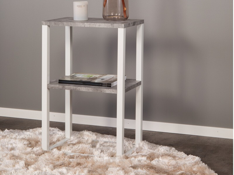 Külglaud Dallas 260 (Betoon + Valge)