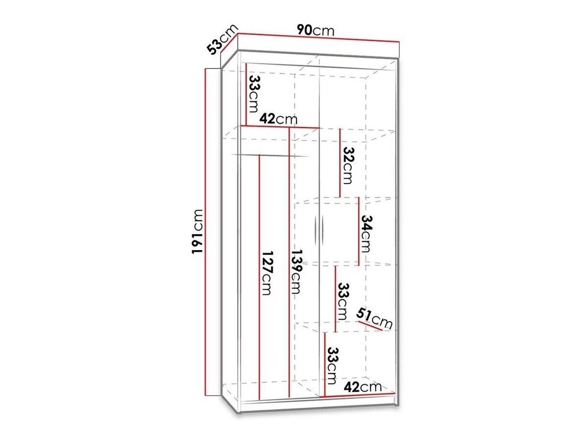 Riidekapp Novduni 100 (Valge)