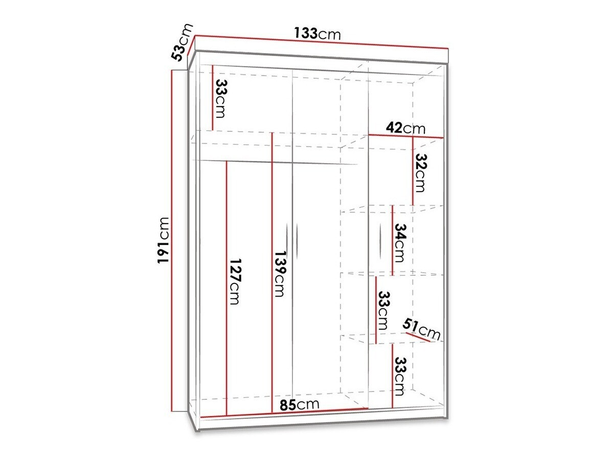 Riidekapp Novduni 102 (Valge)