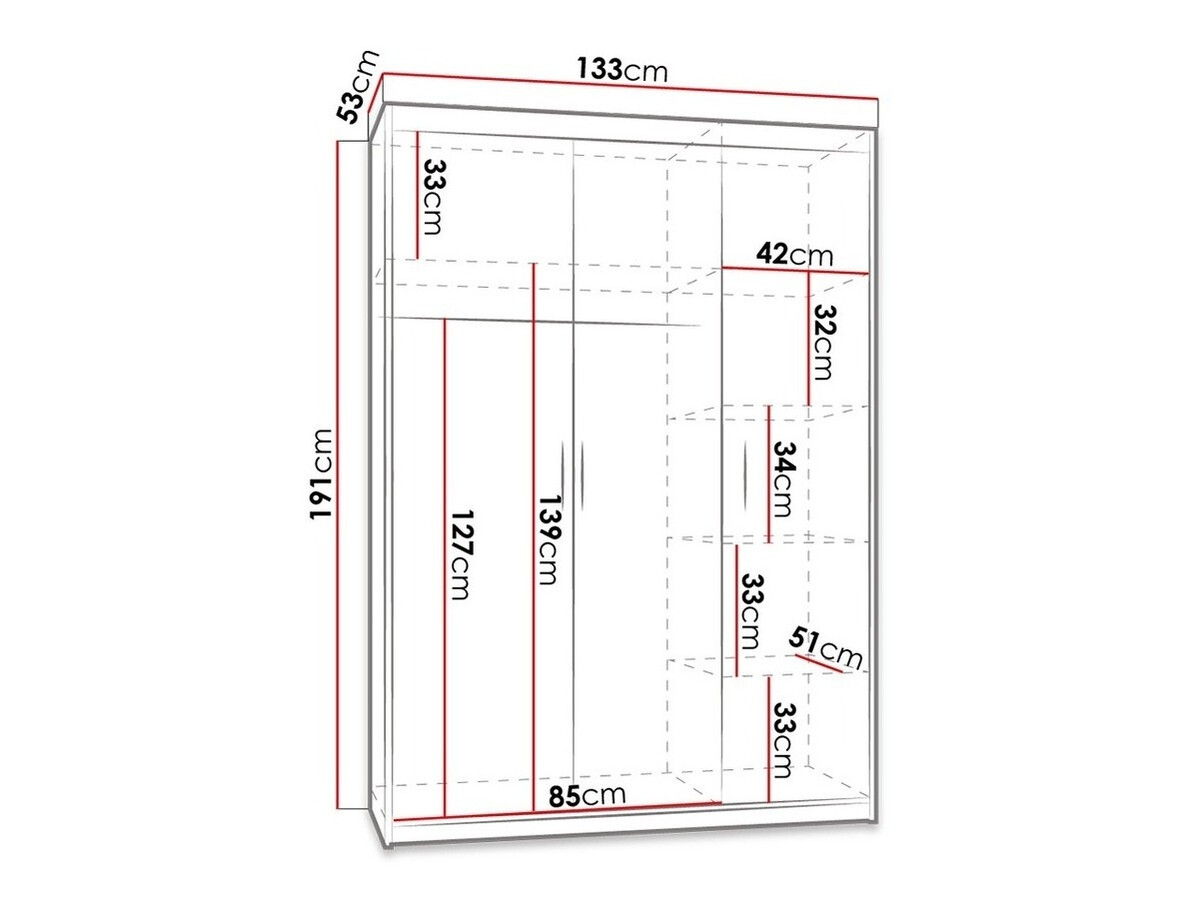 Riidekapp Novduni 101 (Valge)