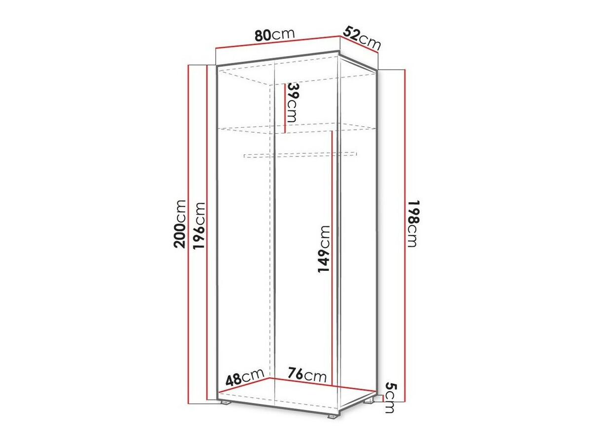 Riidekapp Tivdalu 125 (Golden Oak)