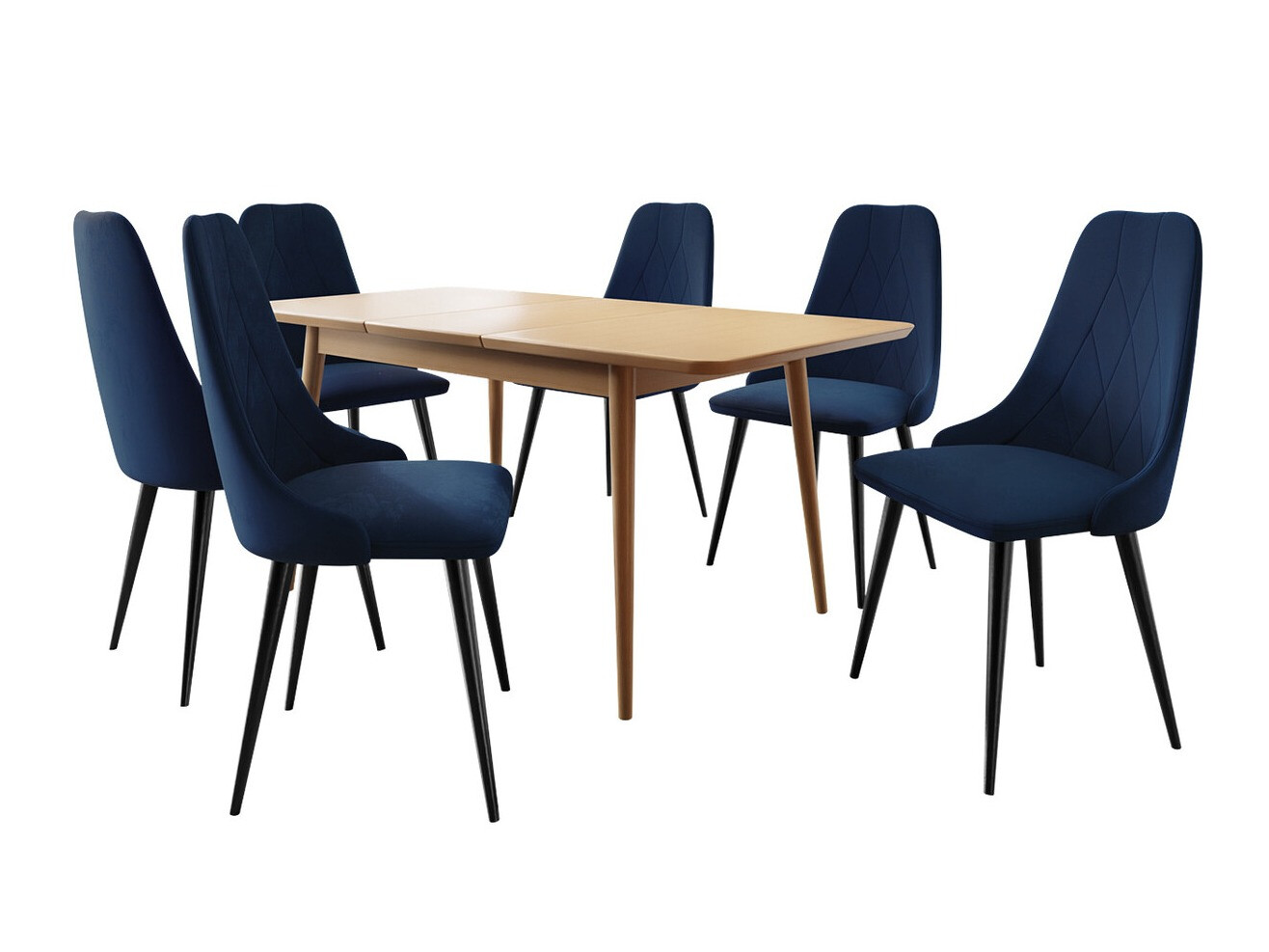 Söögitoakomplekt Racine 125 (Must + Magic Velvet 2216)