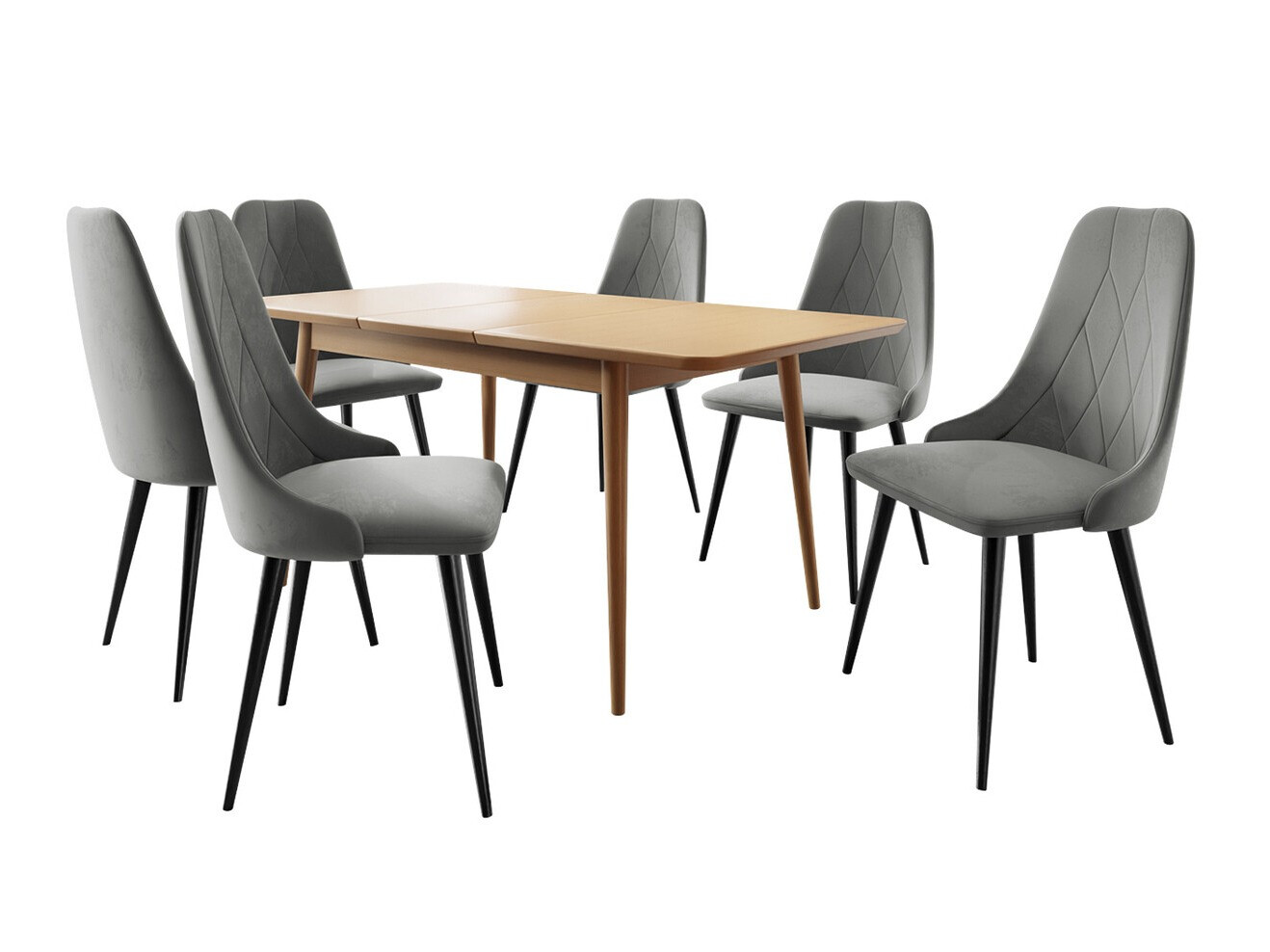 Söögitoakomplekt Racine 125 (Must + Magic Velvet 2217)