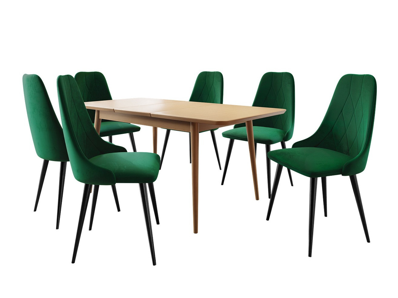 Söögitoakomplekt Racine 125 (Must + Magic Velvet 2225)