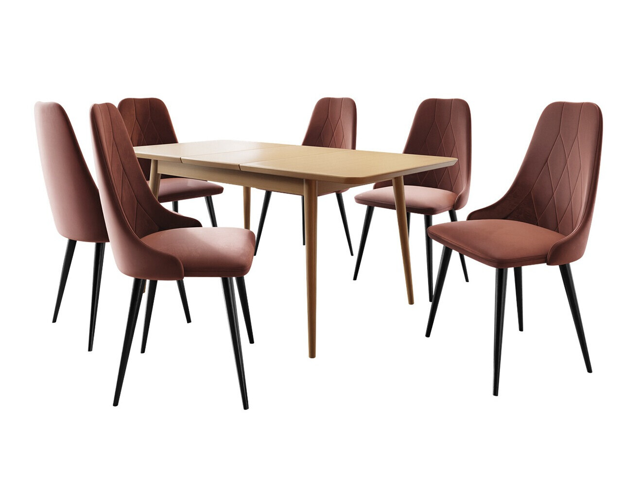 Söögitoakomplekt Racine 125 (Must + Magic Velvet 2258)