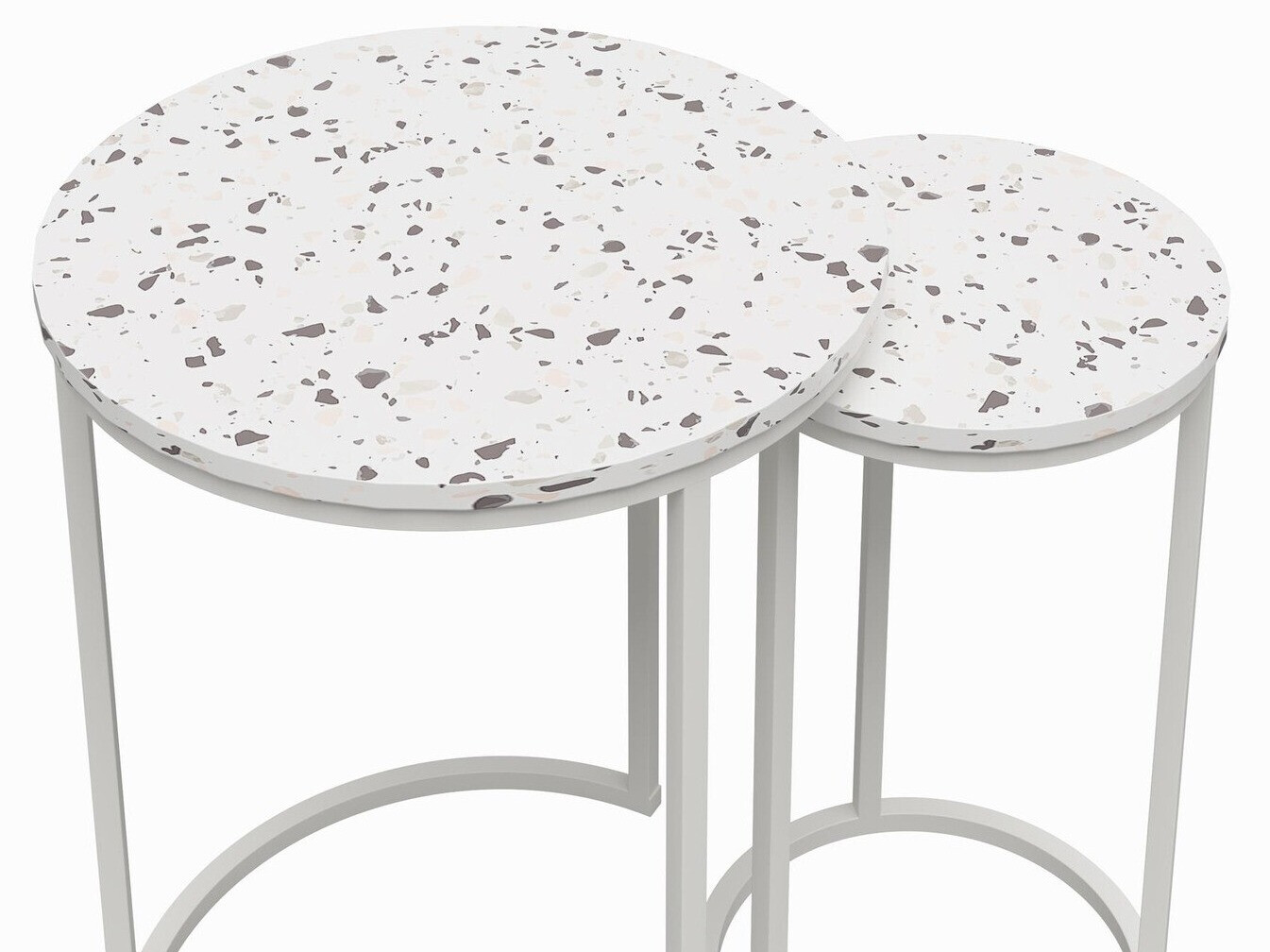 Kõrvallaudade komplekt CosmoLiving by Cosmopolitan 121 (Terazzo + Valge)