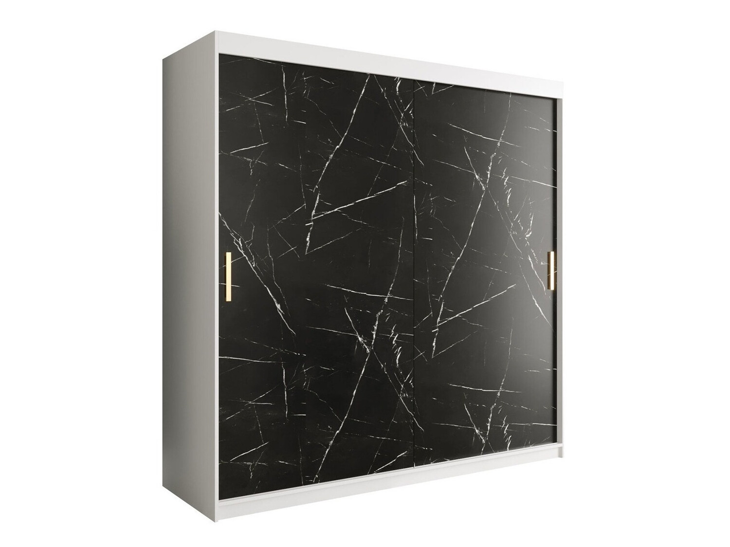 Riidekapp Hartford 250 (Matt valge + Must marmor)