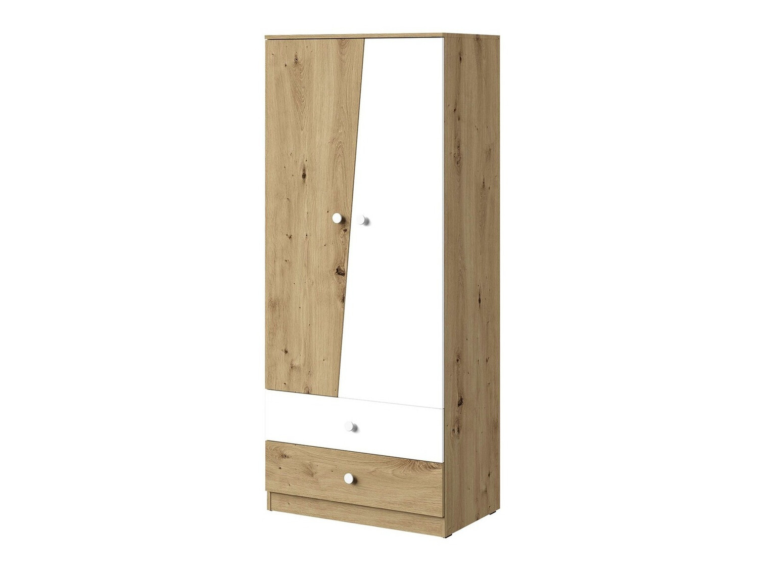 Riidekapp Almira 100 (Artisan tamm + Valge)