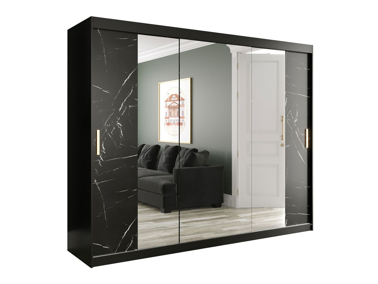 Riidekapp Hartford 263 (Matt must + Must marmor)