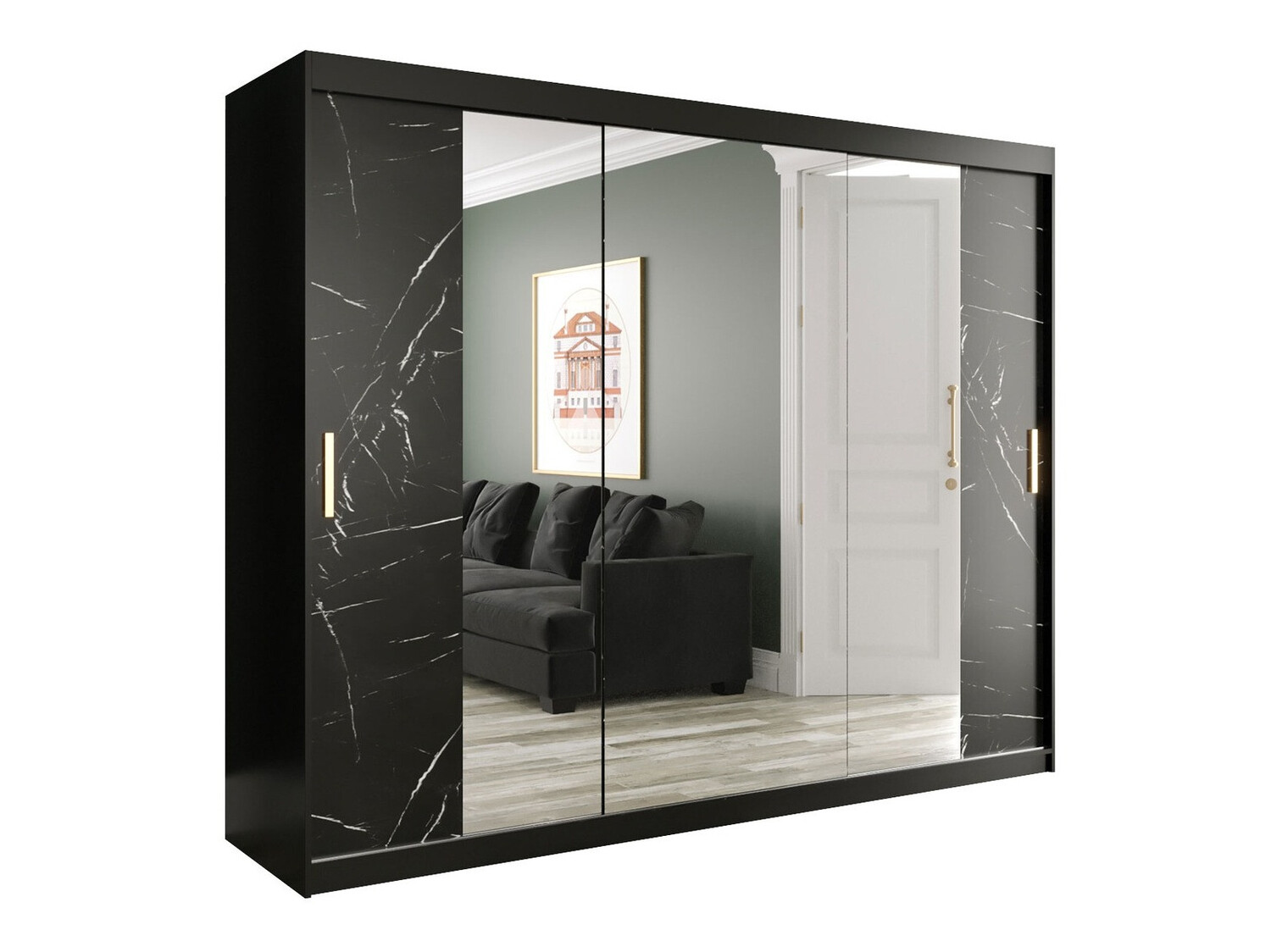 Riidekapp Hartford 263 (Matt must + Must marmor)