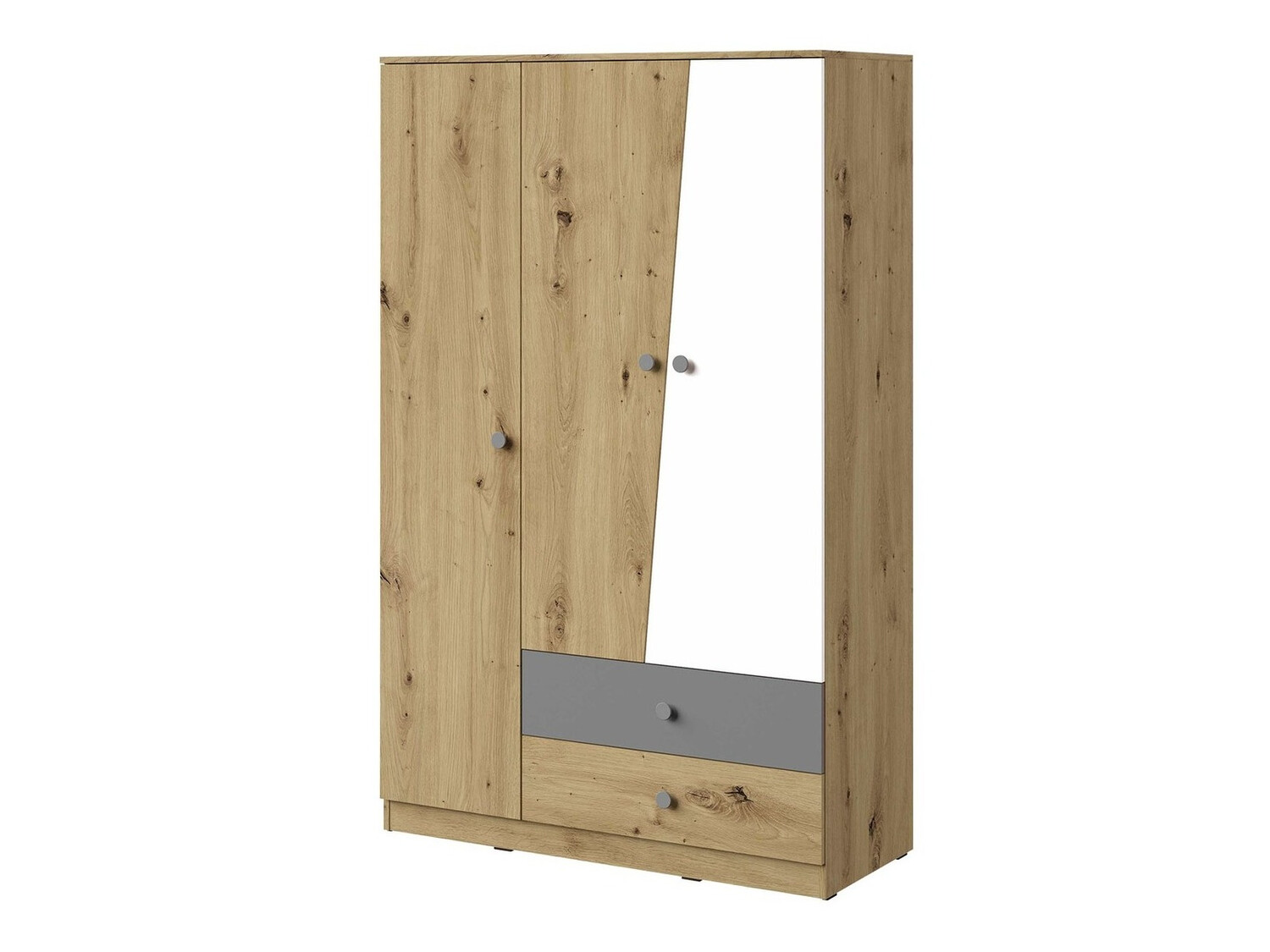 Riidekapp Almira 102 (Artisan tamm + Valge + Hall)