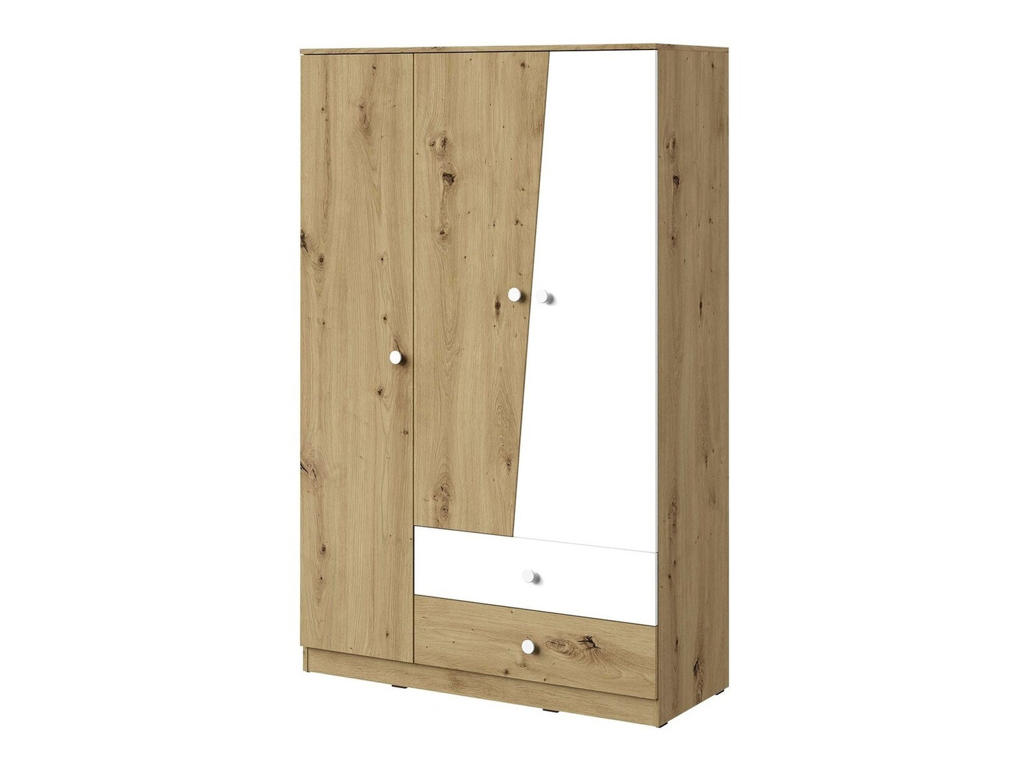 Riidekapp Almira 102 (Artisan tamm + Valge)