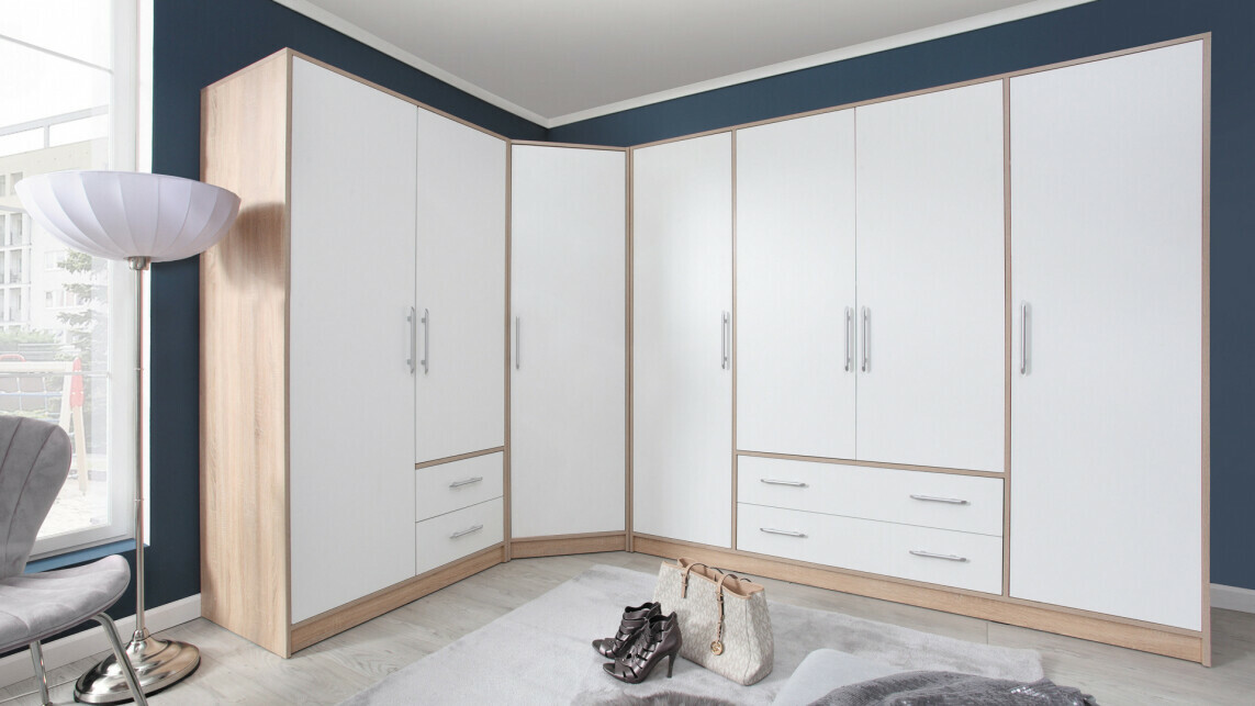 Riidekapp Cavmero 100 (Sonoma tamm + Valge)