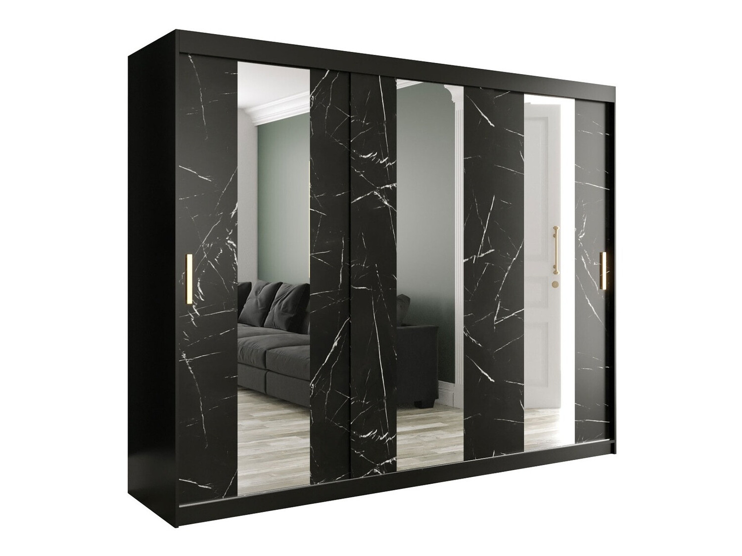 Riidekapp Hartford 245 (Matt must + Must marmor)