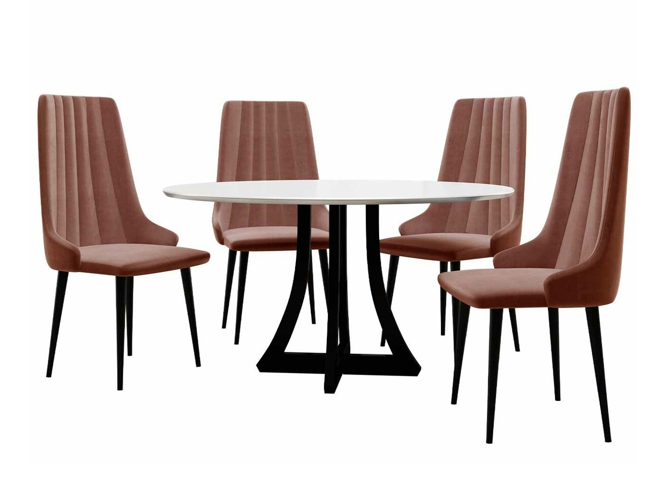 Söögitoakomplekt Racine 135 (Läikiv must + Läikiv valge)