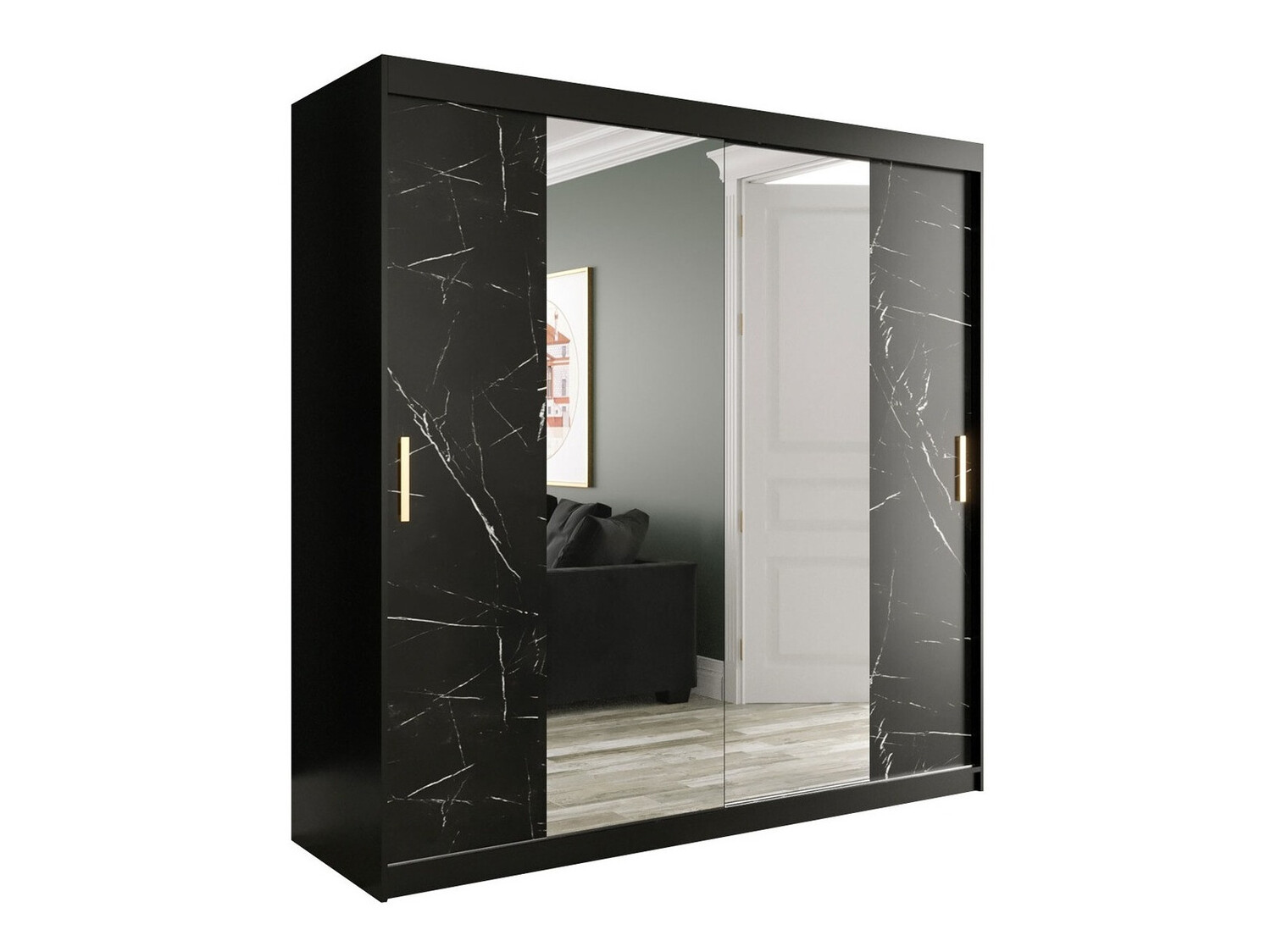 Riidekapp Hartford 256 (Matt must + Must marmor)