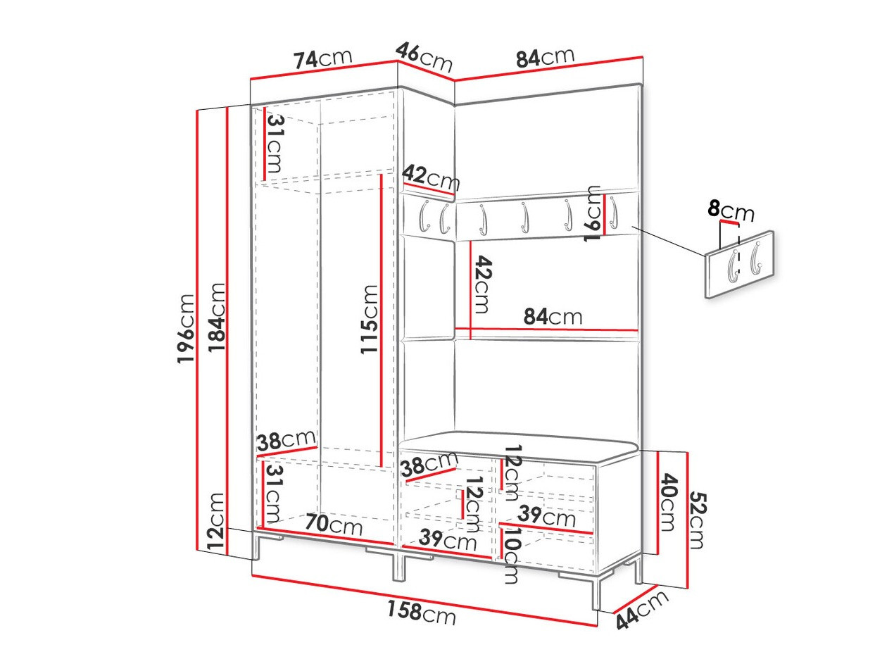 Esikukomplekt Nomal I (Craft tamm)
