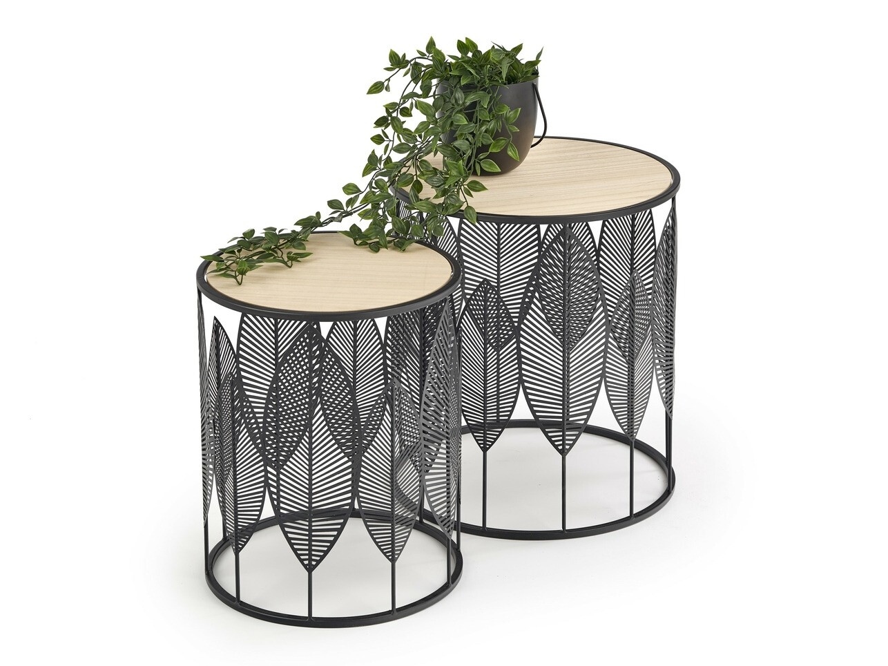 Kõrvallaudade komplekt Houston 974 (Must + Ere puit)