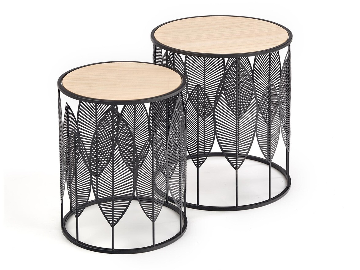 Kõrvallaudade komplekt Houston 974 (Must + Ere puit)