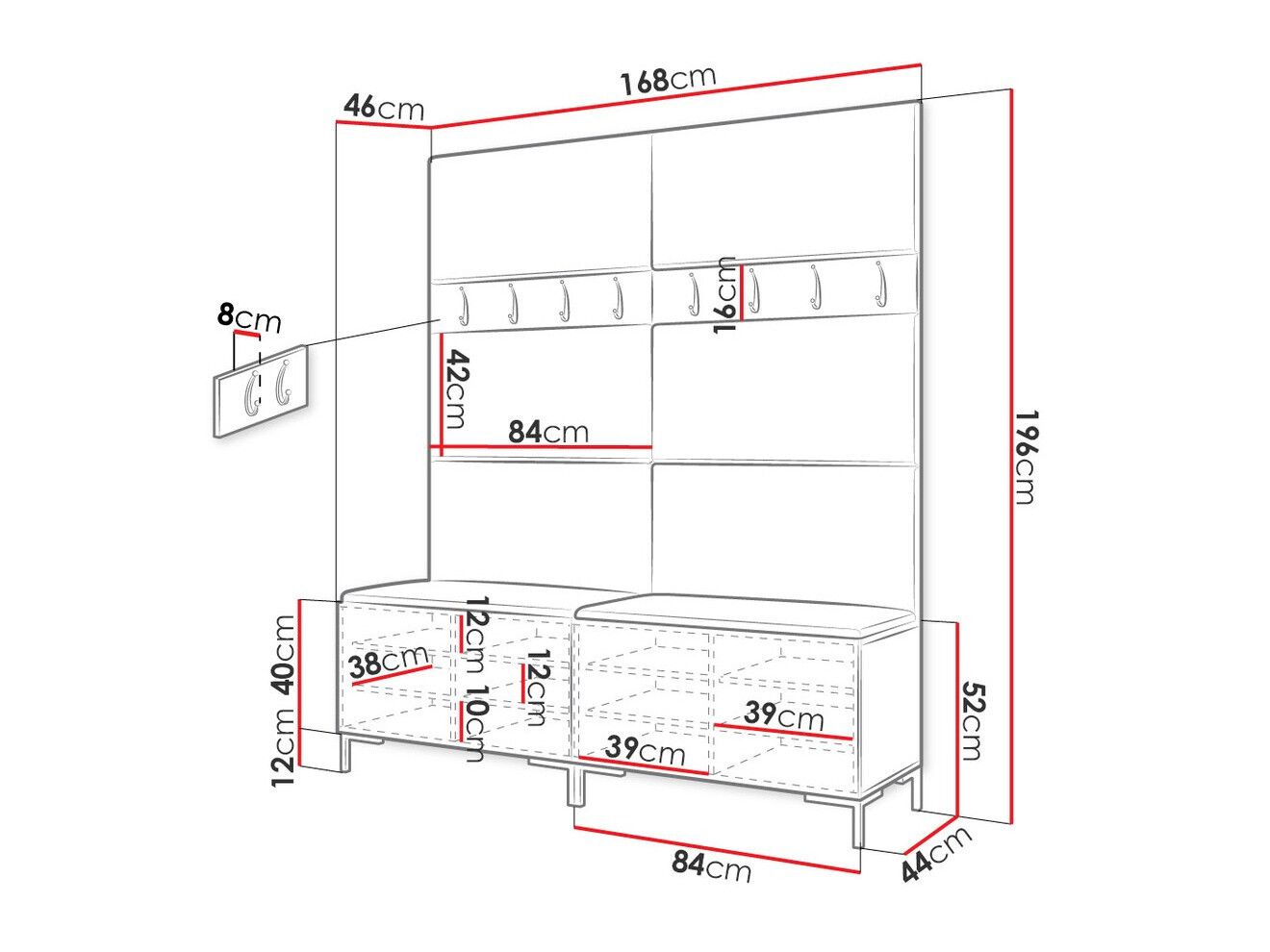 Esikukomplekt Nomal II (Valge)