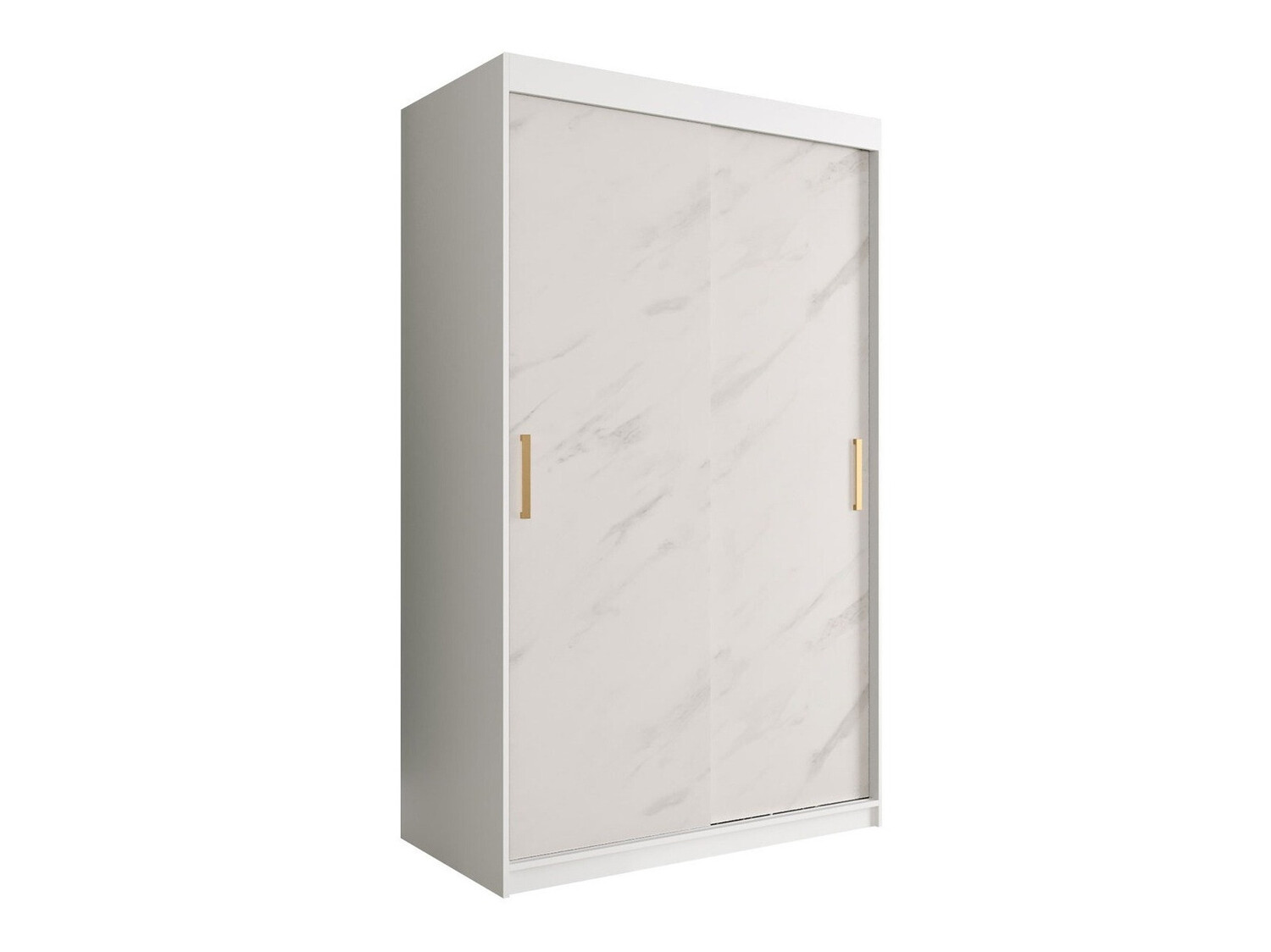 Riidekapp Hartford 247 (Matt valge + Valge marmor)