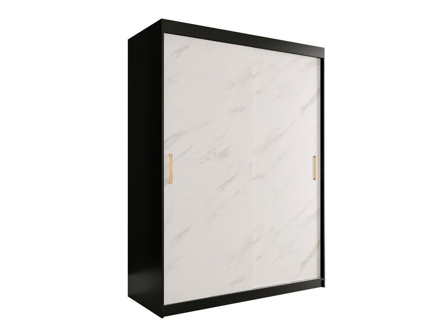 Riidekapp Hartford 248 (Matt must + Valge marmor)