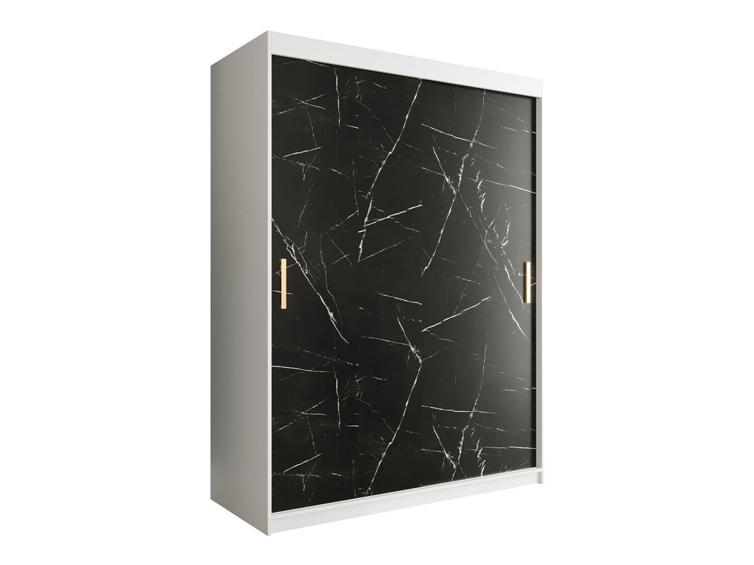 Riidekapp Hartford 248 (Matt valge + Must marmor)