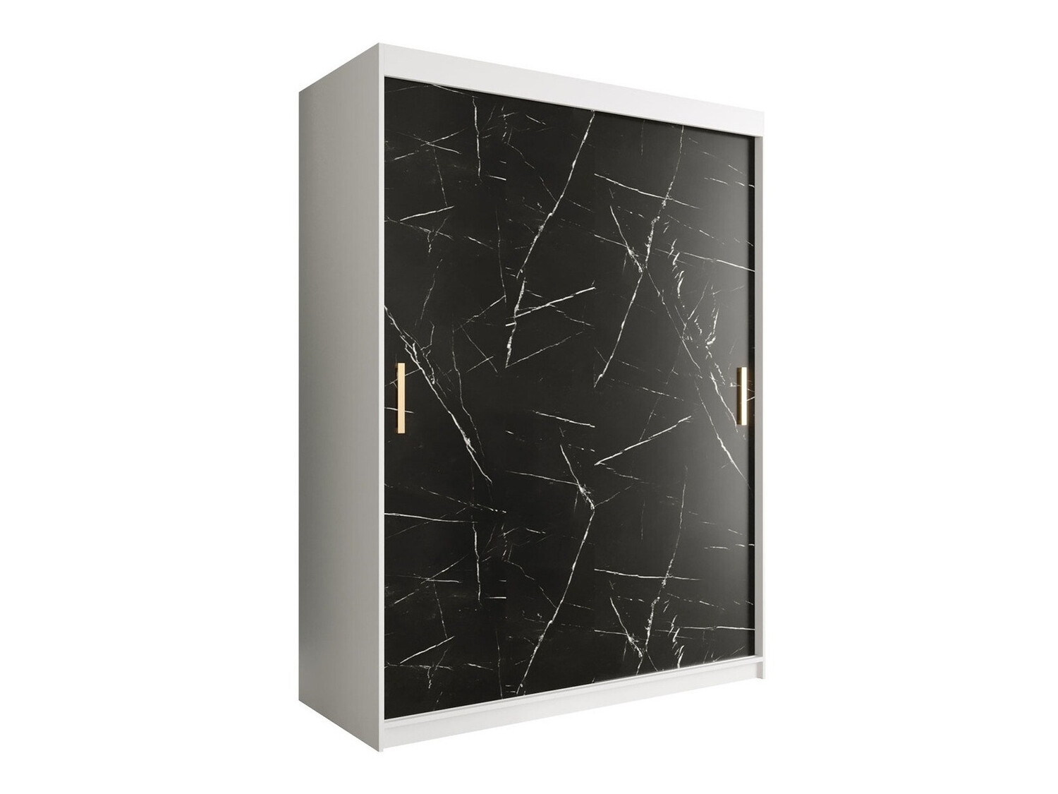 Riidekapp Hartford 248 (Matt valge + Must marmor)