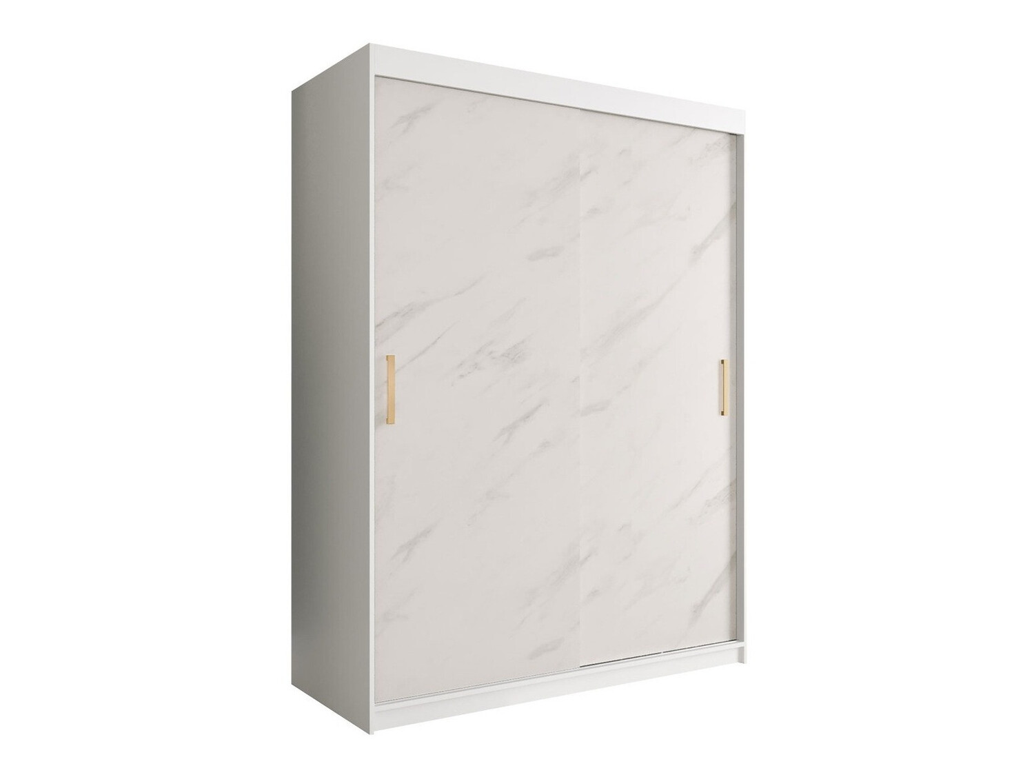 Riidekapp Hartford 248 (Matt valge + Valge marmor)