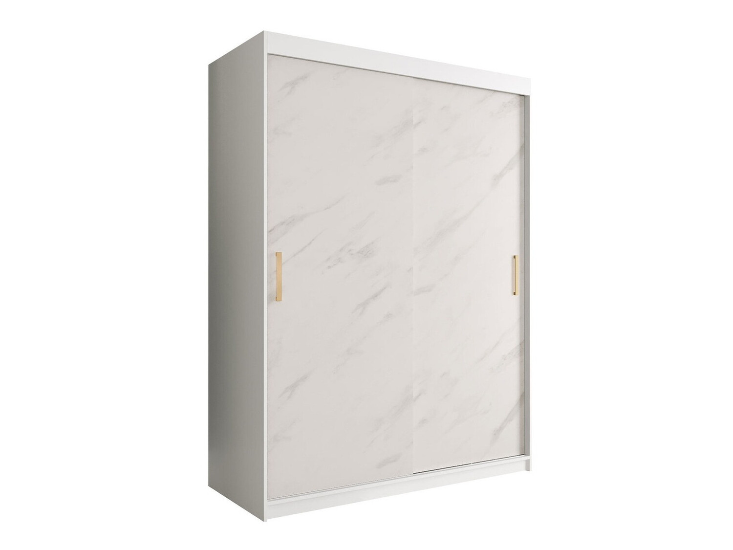 Riidekapp Hartford 248 (Matt valge + Valge marmor)