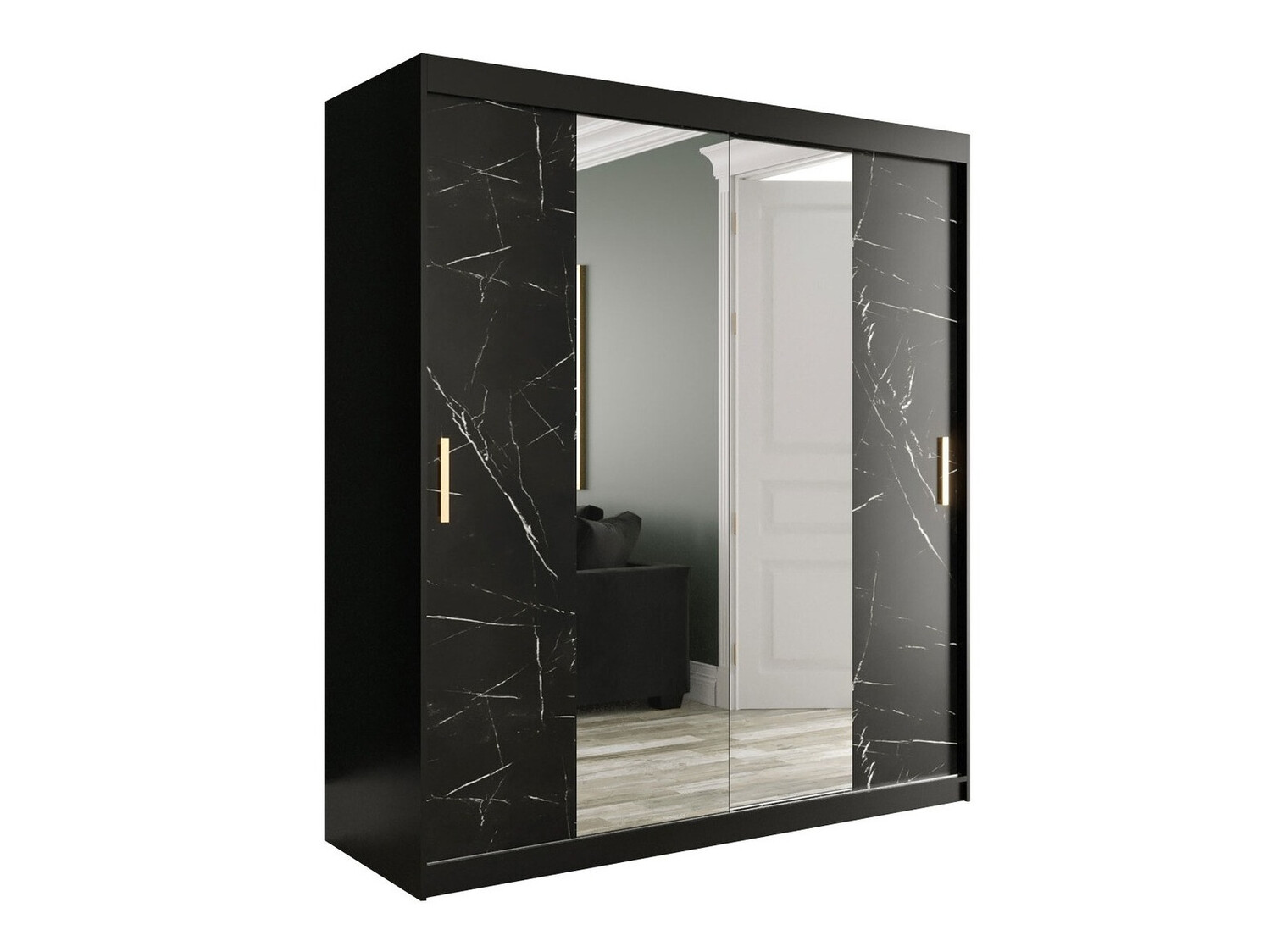 Riidekapp Hartford 255 (Matt must + Must marmor)