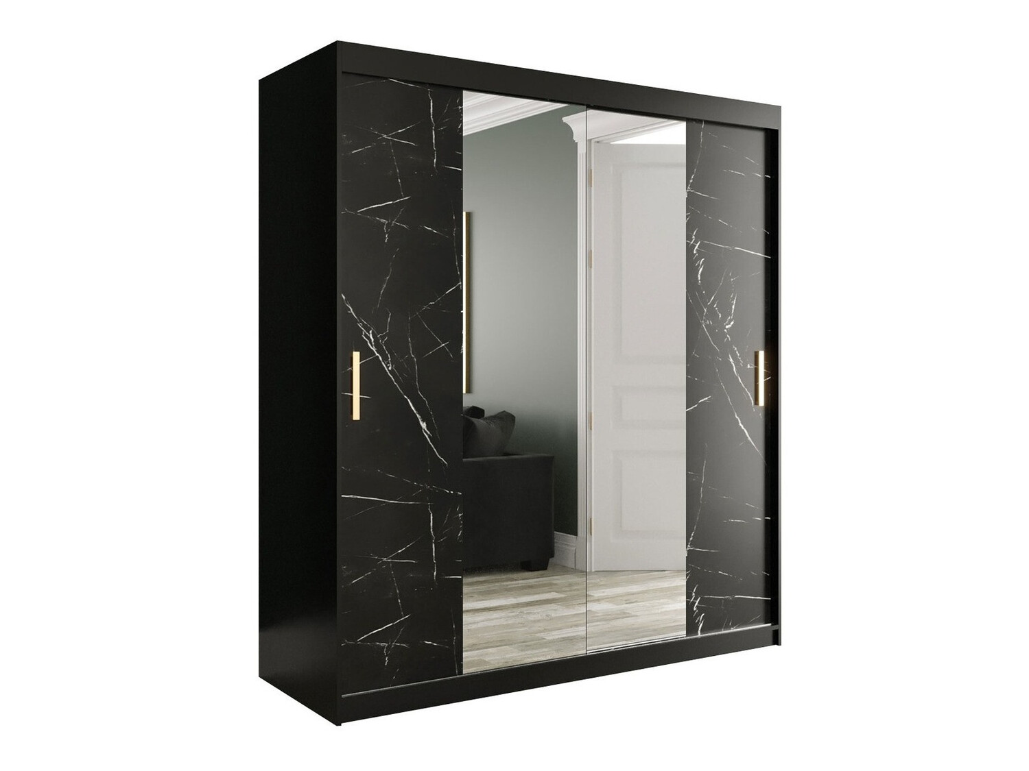 Riidekapp Hartford 255 (Matt must + Must marmor)