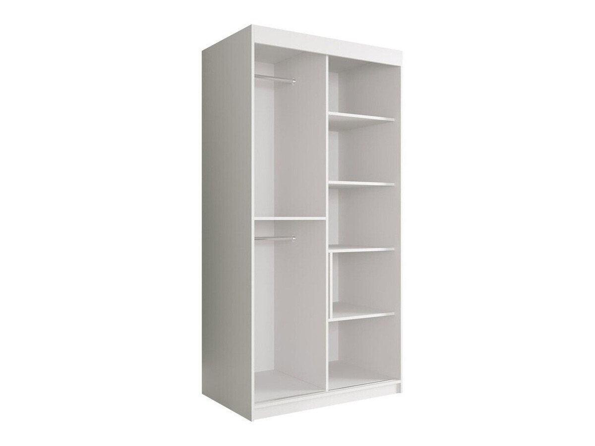 Riidekapp Hartford 258 (Matt valge + Valge marmor)