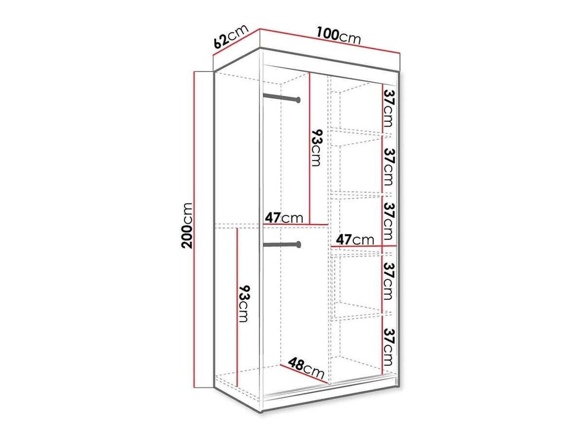 Riidekapp Hartford 258 (Matt valge + Valge marmor)