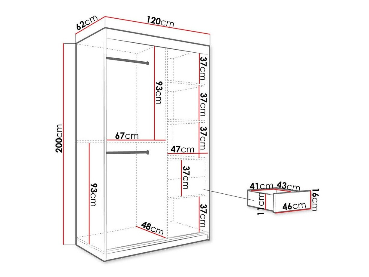 Riidekapp Hartford 259 (Matt must + Must marmor)