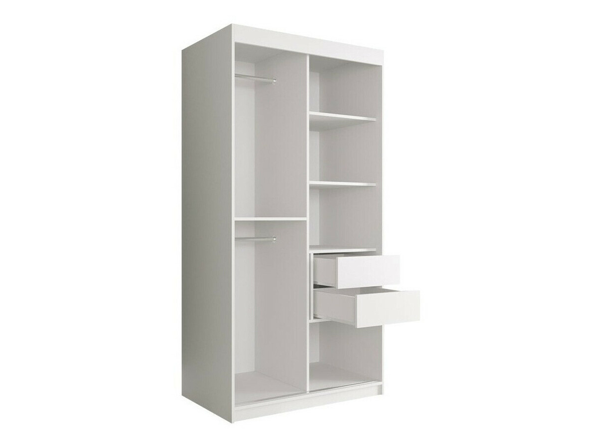 Riidekapp Hartford 240 (Matt valge + Must marmor)