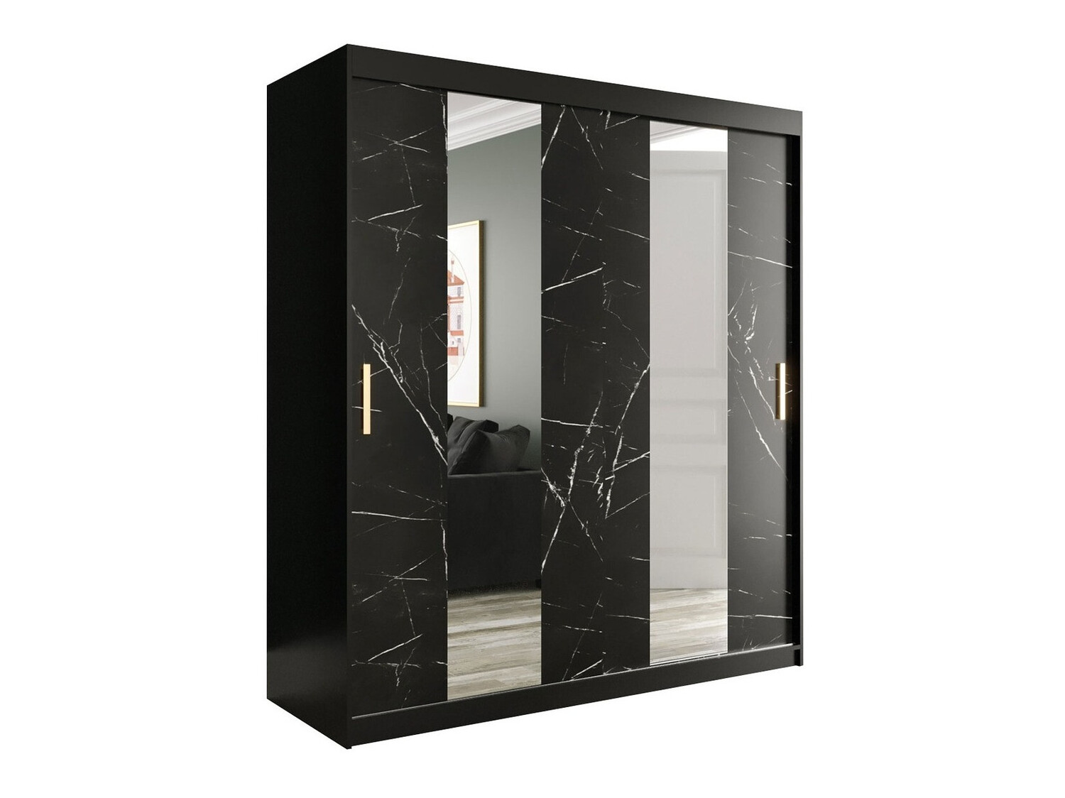 Riidekapp Hartford 243 (Matt must + Must marmor)