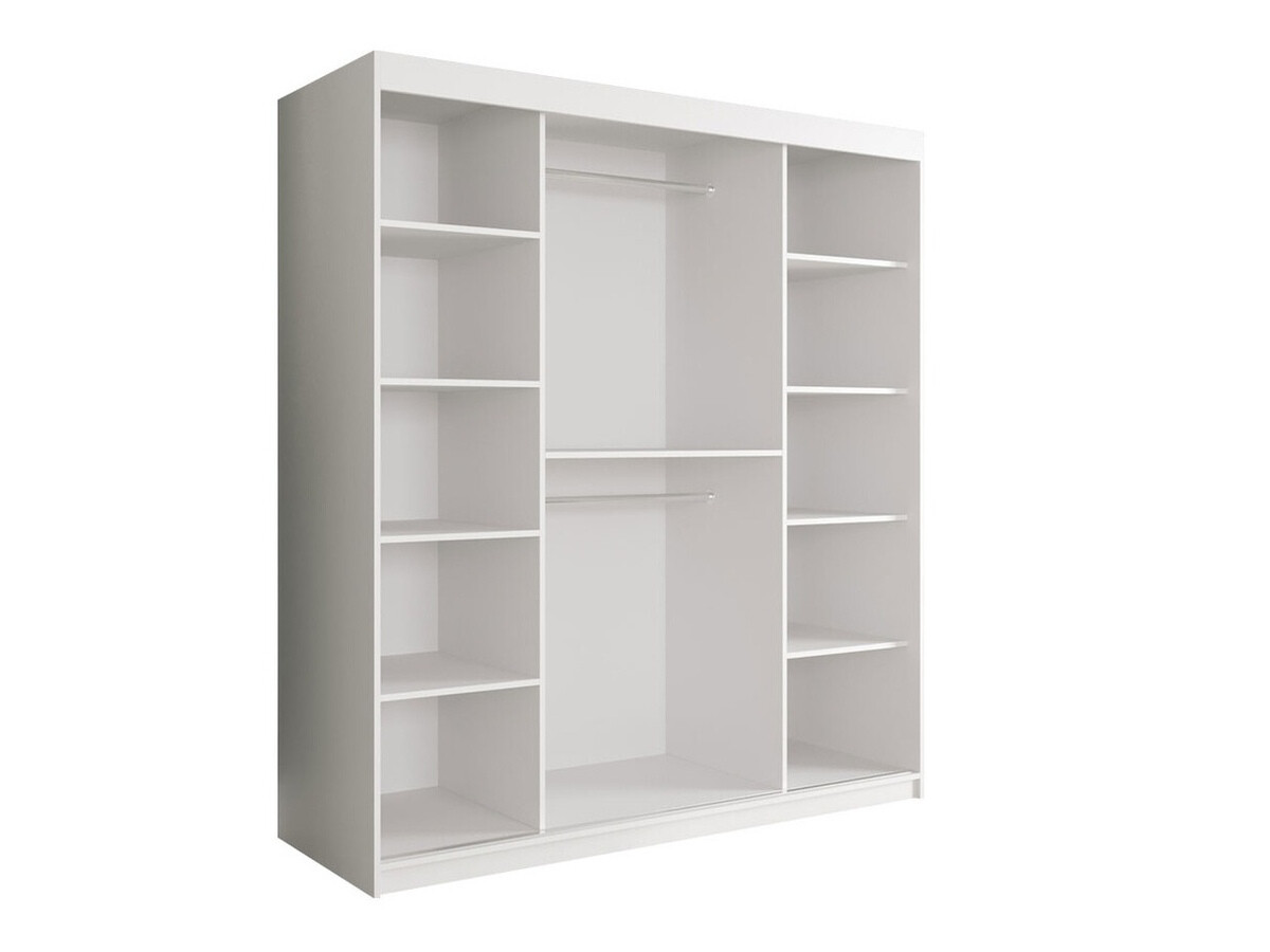 Riidekapp Hartford 243 (Matt valge + Must marmor)