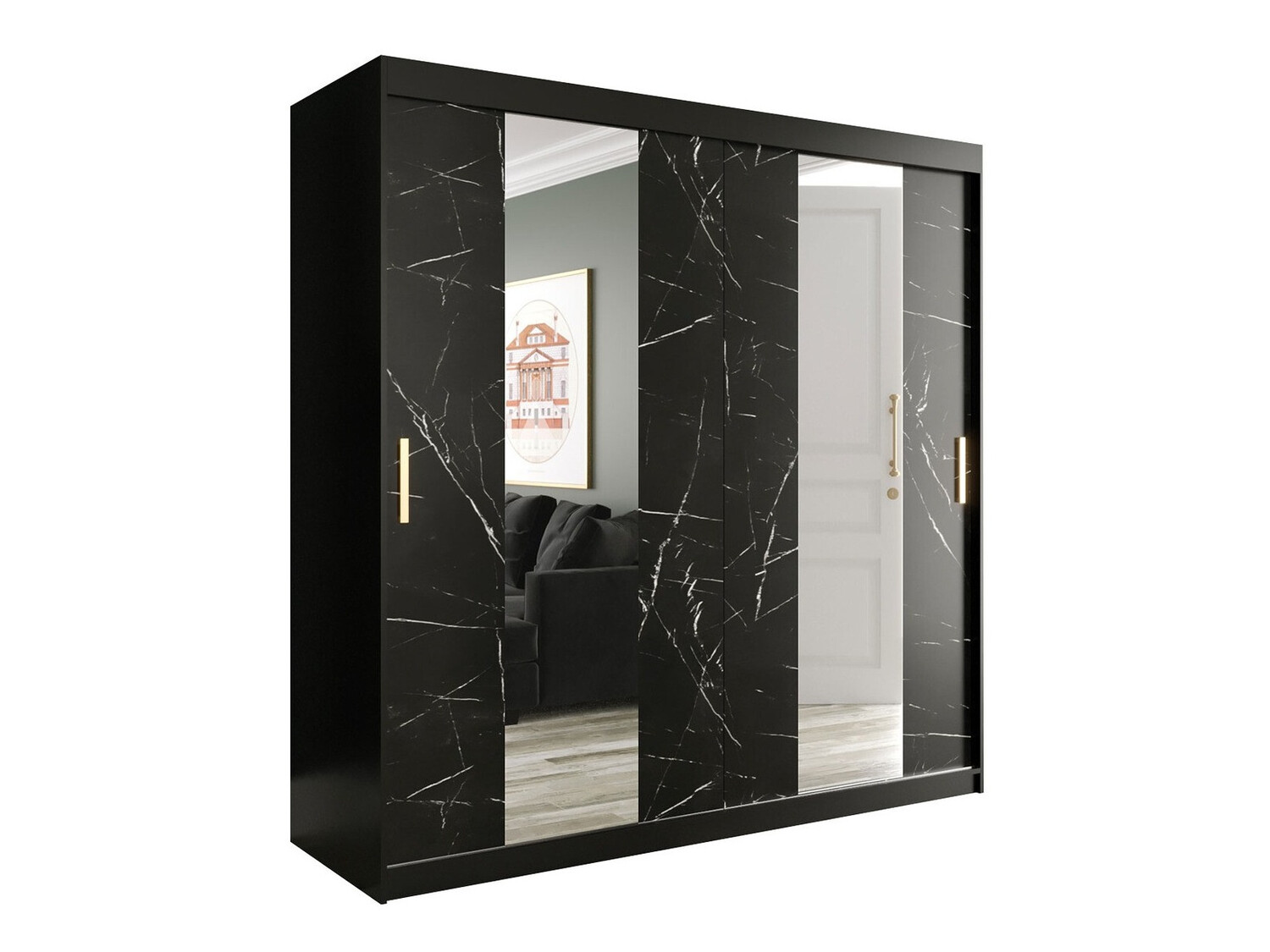 Riidekapp Hartford 244 (Matt must + Must marmor)