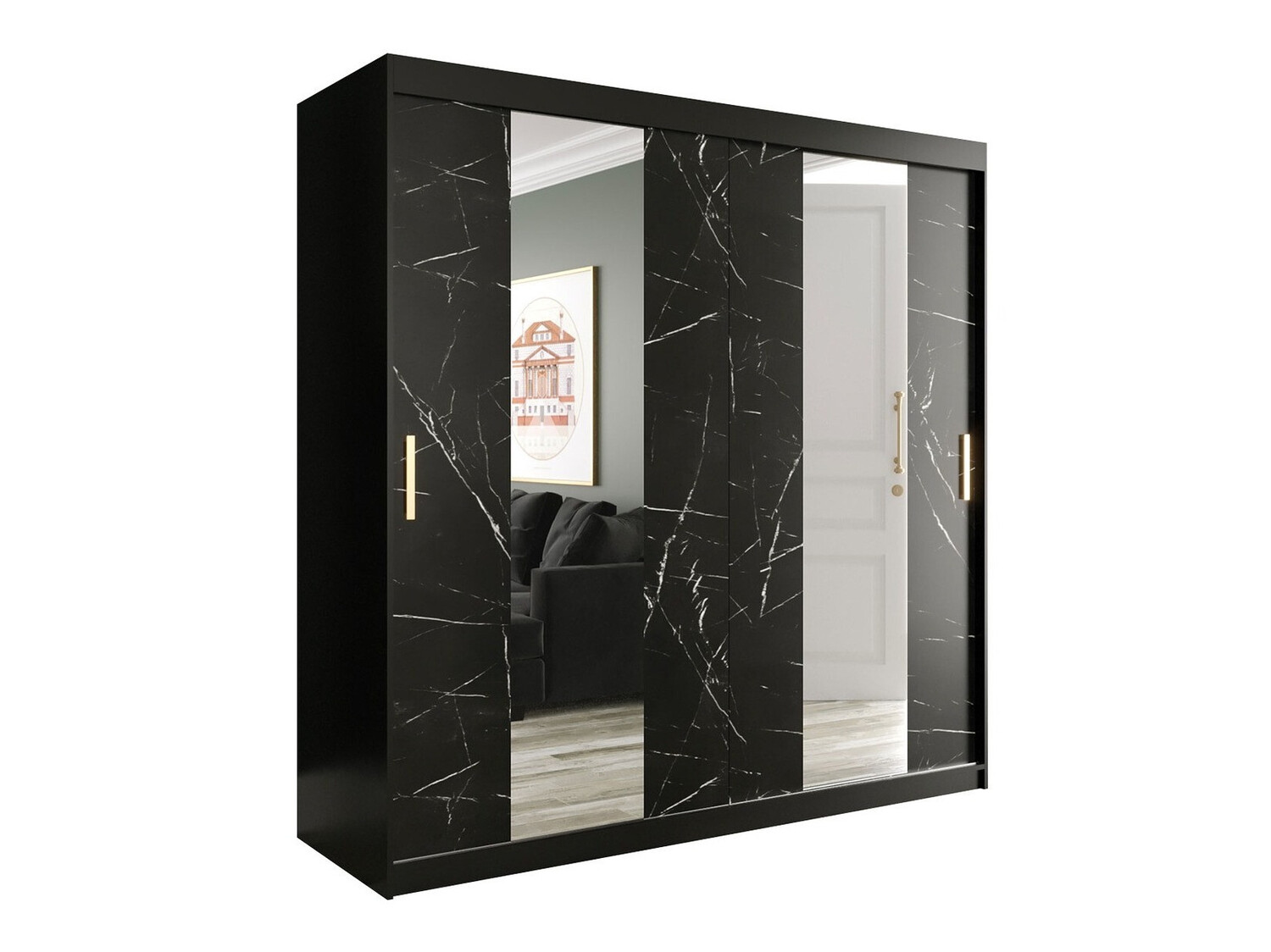 Riidekapp Hartford 244 (Matt must + Must marmor)